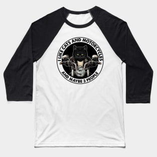 I Like Cats And Motorcycle Personalized Baseball T-Shirt
